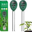 2 Pack Soil Tester, 3-in-1 Plant Moisture Meter Light and PH Tester Garden Lawn Farm, Indoor and Outdoor Use, Soil Test Kit Acidity Water