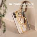 Misea Magnetic for iPhone 16 Pro Max Case Compatible with MagSafe [Never Yellowing] [Military Grade Drop Protection] Full Camera Lens Protector Plating Soft Clear Phone Case for Women 6.9", Gold