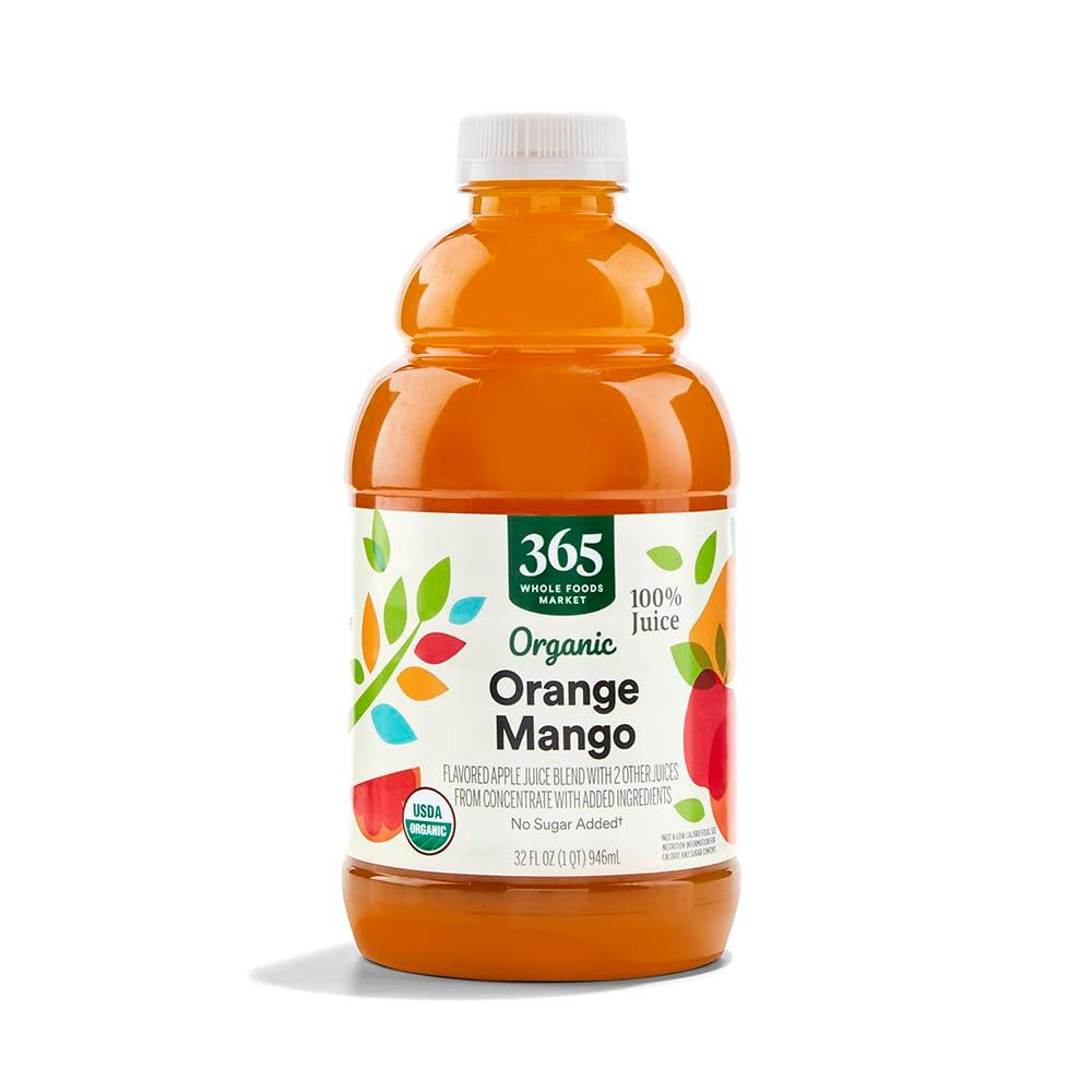 365 by Whole Foods Market Organic Orange Mango Juice, 32 FZ (32 Fl Oz (Pack of 1)), BB Date 03/12/2026