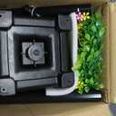 59" Solar Lamp Post with Planter 2-in-1, Solar Post Lights Outdoor Waterproof, Dusk to dawn Warm Yellow Lights, Outdoor Planter for Real or Fake Flowers, Solar Lights for Lawn, Patio, Front/Back Door, With Wreath Welcome Sign