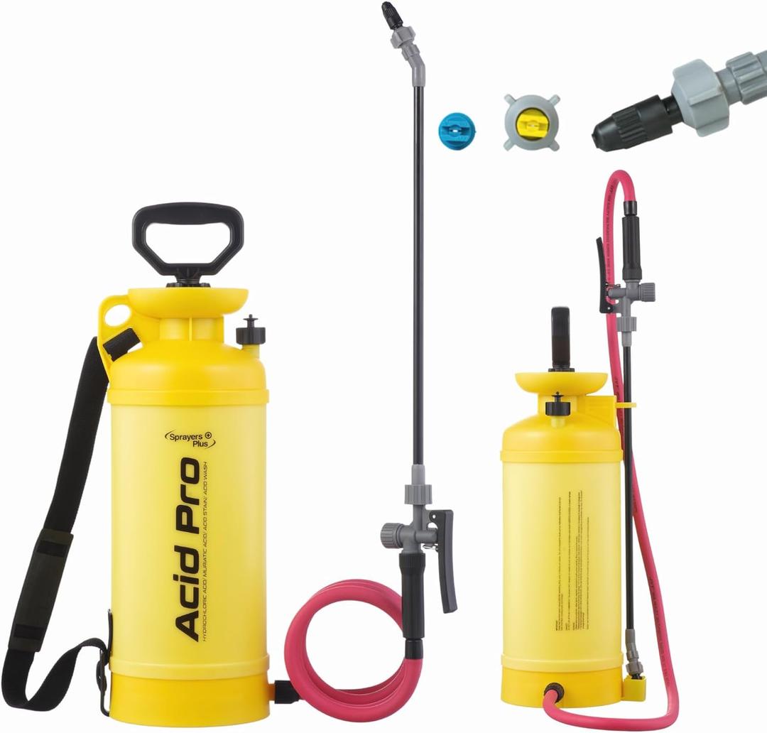 Sprayers Plus Acid Sprayer 2 Gallon, Acid Pro Compression Sprayer, Chemical Resistant, Leak-Free, for Acid Stain Muriatic Acid
