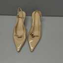 Mattiventon Slingback Heels for Women Kitten Heels Bow Ankle Strap Pointed Toe Heel Sexy Wedding Dress Party Pumps (Beige), 10