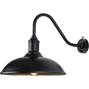 Dusk to Dawn Exterior Farmhouse Lighting, 21" Barn Light Fixture for House with Anti-ponding Bottom, Barn Gooseneck Lighting for Garage Patio Porch (21" Diameter, 1 PC)