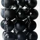 24ct Christmas Balls Ornaments, 2.36 Inch Christmas Tree Balls Ornaments, Decorative Baubles Decorations for Xmas Tree Decor Holiday Party, Black