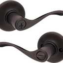 Kwikset Balboa Entry Door Handle with Lock and Key, Secure Keyed Reversible Lever Exterior, for Front Entrance and Bedrooms, Venetian Bronze, Pick Resistant Smartkey Rekey Security and Microban