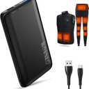 KOVNLO Battery Pack for Heated Vest, Ultra Thin Portable 5V 2A 10000mAh USB Power Bank, Charger for Heated Jacket,iPhone, Android
