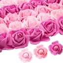 Geosar 200 Pcs Artificial Rose Flower Heads Bulk Fake Foam Roses Mini Faux Flower for Bridal Shower Wedding Flower Arrangements Centerpiece DIY(2.76 Inch, Pink Series)