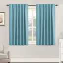 H.VERSAILTEX Blackout Curtains Thermal Insulated Window Treatment Panels Room Darkening Blackout Drapes for Living Room Back Tab/Rod Pocket Bedroom Draperies, 52 x 45 Inch, Aqua, 2 Panels