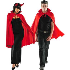 Red Mid Length Cape (Adult Size) Costume Accessory - Perfect for Cosplay, Parties, and Halloween Events (Pack of 1)