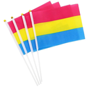 20 Pack Pansexual Pride Handheld Stick Flags for LGBTQ Parades Event, 12 Inches
