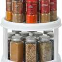 2 Tier 10" Turntable Lazy Susan Spice Organizer - Rotating Seasoning Rack for Pantry Cabinet Kitchen Countertop, Table Top Organizing - Multiuse Two Tier Rotating Organization Rack Spinner