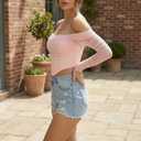 JSXZMMSM Womens Corset Top Sexy Strapless Long Sleeve Mesh Boned Bustier Party Going Out Concert Tops (US, Alpha, Small, Regular, Short, Pink) (Pink, S)