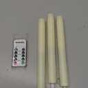 Topstone Remote Control Taper Candles Set,9.5 Inch Elegant Dripless Taper Candles with Timer & Dimmer, Remote for Home Decor, Wedding, Dining, Party,Warm Yellow Light,Set of 3