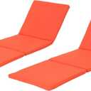 Christopher Knight Home Jamaica Outdoor Water Resistant Chaise Lounge Cushions, 2-Pcs Set, Orange, 2 Count