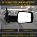 Dasbecan Right Passenger Side Mirror Compatible with 2019-2024 Ram 1500 w/Power Heated Glass/Signal Light/Puddle Light/Blind Spot Mirror/Black Texture/Power Folding (10Pins)