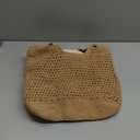 Pleneal Crochet Beach Bags for Women, Summer Beach Tote Bag, Soft Woven Purses Shoulder Bag for Vacation (Khaki)