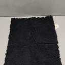 TECHMILLY Soft Fluffy Chenille Bathroom Rugs, Non Slip Absorbent Bath Mats for Bathroom, Washable and Quick Dry, Black, 17" x 24"