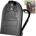 Moxweyeni 6 1/4 Inch (W) by 8 Inch (H) Mailbox Door Replacement for Brick Mailbox Door, Fix for Rusted Standard Mail Box, Metal Mail Box Snap-in Replacement Parts, Postbox Insert Repair Kit Black