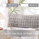 Gray Faux Fur Body Pillow Cover 1 Piece, Soft Cozy Plush Shaggy Body Pillowcase Long Pillow Case, Plaid Geometric Decorative Bed Pillowcase for Couch Sofa, 20 x 54 Inches