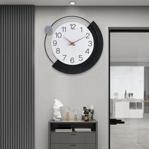 Dankeit Decorative Wall Clock, Silent Non-Ticking Quartz Battery Operated, Large Wall Clock for Living Room, Kitchen Home Bathroom Bedroom Wall Decor, 16x16inch (693-black White)
