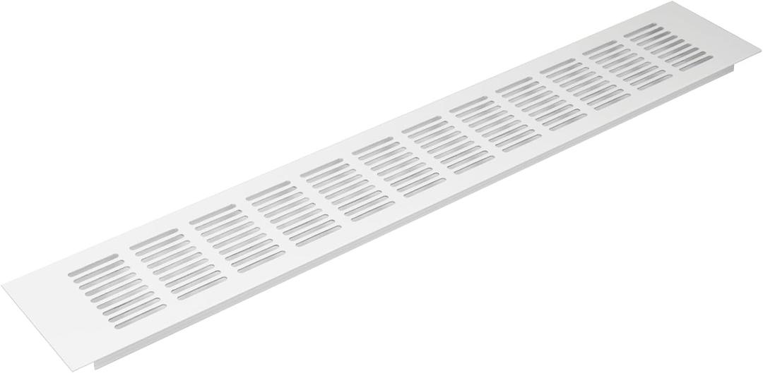 Vent Systems 20 x 3 Inch (Outer Dimensions) Air Supply Ventilation Grille - White Aluminum Rectangle Intake/Exhaust Door Vent Deflector - HVAC for Home Improvement Floor, Wall Duct Cover