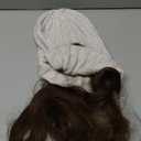 REECHO Beanie Wig With 12" Beach Wavy Hair Extensions - Warm Knitted Hat With Synthetic Hairpiece for Women - Beige Beanie, Dark Brown With Highlights