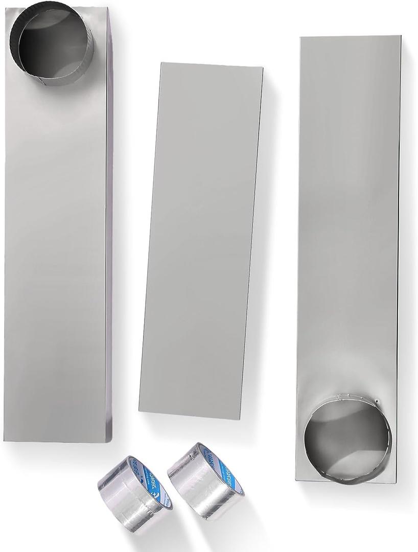 Dryer Vent Kit Slim 4" Telescoping Dryer Vent Hose/Periscope Duct (25"-55") - Flat Dryer Vent Duct for Tight Spaces, Stainless Steel Compatible with Whirlpool,LG,Samsung,Includes 2 Rolls Foil Tape