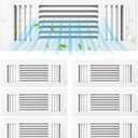6 Pcs White 12 x 4 Inch Interior Size Air Ceiling Vent Covers 3 Way Sidewall Wall Ceiling Register Air Conditioner Vent Covers Solid Steel HVAC Accessories for Home, Bathroom, Office, Toilet