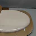 Mayfair Padded Toilet Seat, Cushioned Soft Vinyl over Wood Core Seat, Secure Hinges, Easy Clean, Made in USA, Elongated, Bone