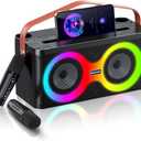 Karaoke Machine,Karaoke Machine for Adults,Bluetooth Speaker with 2 Wireless Karaoke Microphones for Adults & Kids with LED Lights,Karaoke Microphone with PA System Supports TF Card/USB/FM/AUX/TWS