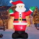 Joiedomi 6 FT Christmas Inflatable Santa with Gift Bag, Blow Up Xmas Inflatable Decorations with Build in LEDs for Christmas Decor, Yard Outdoor Garden Lawn Winter Decorations