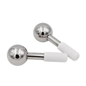 HANA EMI  Facials Stainless Steel Facial Cryo Stick for Puffy Eyes Wrinkles Collagen Production and Dark Circles Cooling Roller for Face Neck and Eyes Set of 2, White
