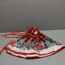 EKOREST Christmas Tree Skirt 36 Inches, Red Buffalo Plaid with Truck Pencil Tree Skirt, Winter Xmas Tree Mat Decorations for Home Party Holiday Decorations