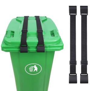 2PCS Trash Can Locks for AnimalsBear Proof Trash Can Locks with Durable Metal Claws, Adjustable Strap Fit for Most Outdoor Garbage Cans (28-96 Gallon)