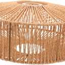 Cabilock Woven Lamp Shade Decorative Light Cover Vintage Paper Rope Design for Chandelier for Kitchen Living Room Restaurants and Cafes Pendant Light Shade