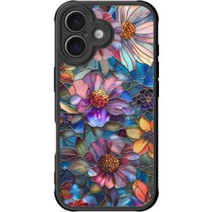 DEENAKIN for iPhone 16 Case Cute,Aesthetic Floral Hard Shell Cover | Compatible with Magsafe,Trendy Unique Cool Retro Western Coquette Protective Slim Phone Cover for Women Girls