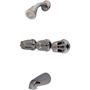 Kingston Brass KF110 Proseal Three Handle Center Tub and Shower Valve, Polished Chrome 8 x 2.38 x 2.38