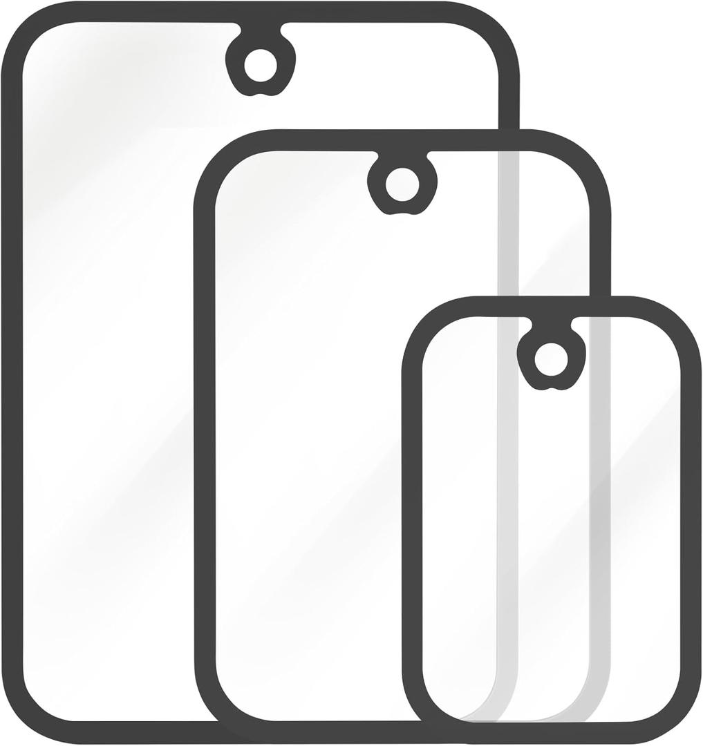 Dishwasher Safe Tempered Glass Cutting Boards for Kitchen Counter, 3pcs Clear Cutting Board for Countertop with Non-Slip Edges & Hanging Hole, Heat Resistant, Non Toxic, Scratch Resistant (Black)