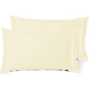 Nestl Soft Pillow Shams Set of 2 - Double Brushed Microfiber Pillow Covers - Hotel Style Premium Bed Pillow Cases, with 1.5 Decorative Flange, King 20"x36" - Vanilla Yellow