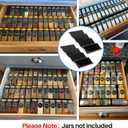 MIUKAA Black Spice Drawer Organizer, 4 Tier- 8 Pack Acrylic Drawer Seasoning Organizer, Expandable From 9'' to 18''Kitchen Spice Rack Tray for Drawer/Countertop (Jars not included)