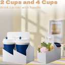4-Cup Drink Carrier with Handle - 15 Pack Cup Holders for Food Service (12-32oz)