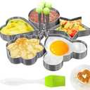 5 Pcs Pancake Molds for Griddle – Stainless Steel Heart Shaped Pancake Mold Set with Ring, Star, Cloud & Mouse Fun Shapes – Fried Egg Molds for Omelettes, Cookie Cutting & Easter Breakfast Preparation