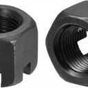 uxcell M18x1.5mm Hexagon Slotted Nut, Grade 4.8 Carbon Steel Hex Castle Nuts, Black, 5Pcs