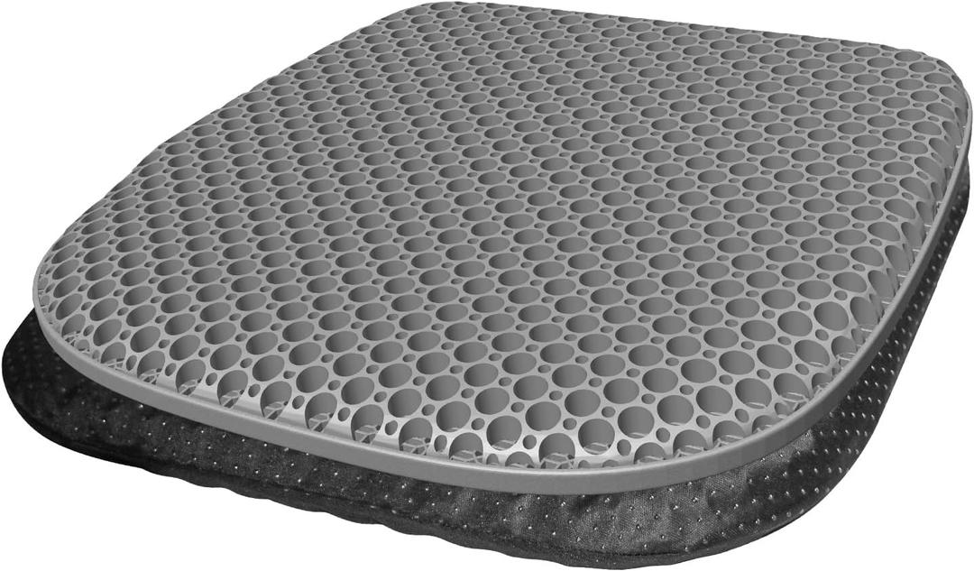 EVEME Large Gel Seat Cushion for Long Sitting with Non-Slip Cover,Soft & Breathable,Seat Cushion for Chair,Car,Office,Desk Chair,Wheelchair (17" x 15" x 1.2" - Gray)