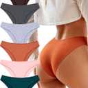 UNDER THE SEA Cotton Underwear for Women 6 Pack Sexy Bikini High Cut Breathbale Cheeky Panties Underwear Womens Lingerie (M)