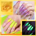 UR SUGAR Glow in The Dark Extension Gel Nail Set, 6 Colors Red Neon Orange Luminous Yellow Green Glitter Blue Purple Spring Summer Extension Nail Gel Kit Long Lasting Soak Off Gel Gift Box for Women