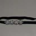 Black Stretch Belt Rhinestone Skinny Belts Crystal Waist Belt Cinch Belt for Women and Girls (X-Large)