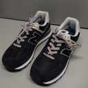 New Balance Women's 574 Core Sneaker, Black/White/Gray, 10 Wide