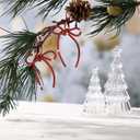 Gerrii 8 Pcs Christmas Bow Ornaments Sparkly Glitter Rhinestones Bow Christmas Tree Ornament Crystal Xmas Party Hanging Pendant Decoration Gift for Family Wedding Home Indoor Outdoor(Red)