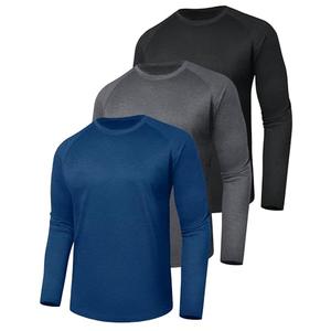 3 Pack Long Sleeve Shirts for Men - Quick Dry Moisture Wicking UV Sun Protection T-Shirts for Fishing Workout Athletic Gym, Medium
